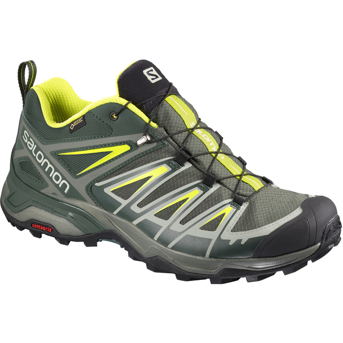 Buty Trekkingowe Męskie Salomon X ULTRA 3 GTX® - Oliwkowe / Czarne - Polska (810-WMZICY)